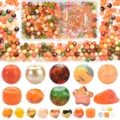 Mixed Round/Seed/Pointed Beads / Large Box (Approx 900pcs/box) / Orange