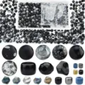 Round Rice Spike Beads Black approx 900pcs