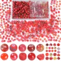 Round Rice Spike Beads Red approx 900pcs
