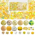 Round Rice Spike Beads Golden Yellow approx 900pcs