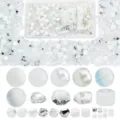 Round Rice Spike Beads White approx 900pcs