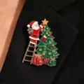Sapin de Noël Doré avec Père Noël Grimpeur