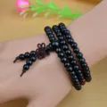 108 Perlen/Chinesischer Knoten / Schwarz (6mm)