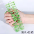 Green Glitter Clover (BSA-0385) / 22 Pieces/Pack With Nail Tool Kit