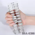 Silber Metallische Textur (BSA-0388) / 22 Stück/Packung Mit Nagelwerkzeugset