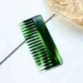 Geometric Flat Comb (176) / 11.7cm / Jade Green
