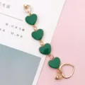 Enamel Heart Bracelet / Dark Green