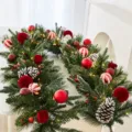 1.8m Red Garland with Lights (ST2519) / 1.8m / Red