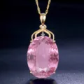 With Chain / Teardrop Pink Crystal Style (DH-765)