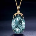 With Chain / Teardrop Light Blue Crystal Style (DH-765)