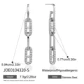 Light Luxury Pave Oval Chain Earrings (JDE0104320-S) / Silver