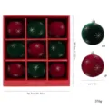 Estilo de Flocado de Copo de Nieve / 9 Piezas/Paquete / Mezcla de Rojo y Verde