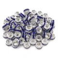 Royal Blue Rhinestone Spacer Bead