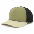 55-57cm / Patchwork olive et noir / Cordon à cinq panneaux color-block-14 (Olive et noir)