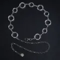 Hollow Sun Flower Pendant Ring Chain (X994-1) / Retro Silver