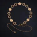 Concentric Circle Textured Disc Rose Chain (X1002) / Gold