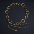 Double Interwoven Ring Camellia Chain (X994) / Gold