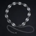 Retro Oval Double Ring Interwoven Chain (X1003-1) / Silver