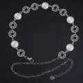 Spiral Textured Disc Woven Ring Chain (X1002-1) / Silver