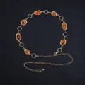 Amber Resin Inlaid Retro Waist Chain (X995-1) / Gold