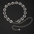 Oval Hollow Thickened Ring Buckle Waist Chain (X901 Gold) / Gold