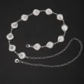 Radiating Textured Shell Metal Piece Chain (X901-1 Silver) / Silver