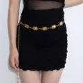Raised Textured Rhombus Metal Piece Chain (X581-6 Style 7) / Gold