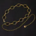 Gold Base Black Rhinestone Sunflower Style (X851) / Gold