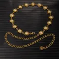 Rhinestone Sunflower Rose Pendant Style (X1196) / Gold