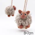 Oveja Rizada de 8cm (Caqui)