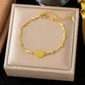 29 [QZSLE2221] Kreuz Medaillen Armband Gold