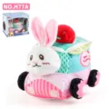 Plush Strawberry Rabbit Omnidirectional Music & Light Car / 0.52kg