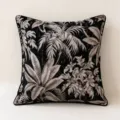 Black and White Leaf Pattern (Dark Night Rainforest)
