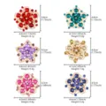 Sun Flower Radial Brooch (KZ086) / 6-Pack / Multicolor