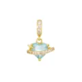 Light Blue Zirconia Heart Planet Pendant Only (Without Chain) / Gold; Light Blue