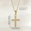 Rhinestone Inlaid Cross Necklace (FSY067XL)