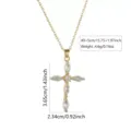 Marquise Rhinestone Inlaid Cross Necklace (FSY070XL)