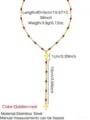 Y-Shaped Double Cross Red Drip Necklace (BG056XL-red)