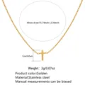 Gold Stainless Steel Minimalist Cross Necklace (FSY049XL)