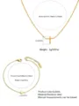 Minimalist Cross Necklace and Bracelet Set (FSY049XL+FSY049SL)