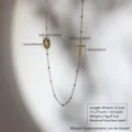 Cross and Virgin Mary Medallion Beaded Necklace (FSY764XL)