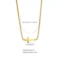 Stainless Steel Box Chain Horizontal Cross Necklace (FSY772XL)
