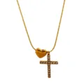 Heart and Rhinestone Cross Necklace (RT202XL)