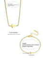 Polished Cross Necklace and Bracelet Set (FSY772XL+FSY772SL)