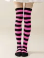 One Size / Black and Purple Striped