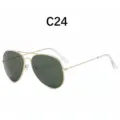 C24-Gold Frame Dark Green Lens (Transparent Temple Tips)