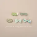 Flower Snap Clip / Five-Piece Set / Matcha Green