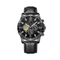 Leather Strap Style / Black Strap Black Case Black Dial (Black Circle)