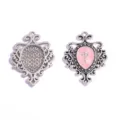 35*27mm / Antique Silver Pink