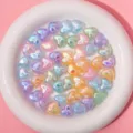 UV Electroplated Transparent Heart Bead / Orange